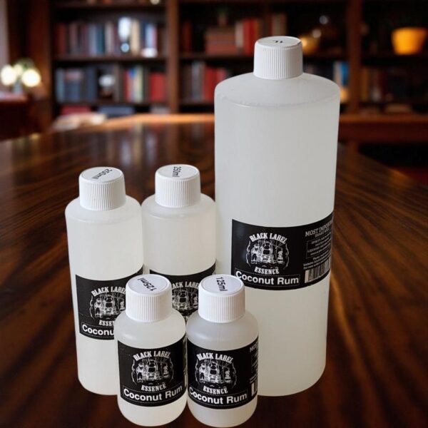 Black Label Essence Coconut Rum in various sizes